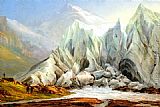 Schweizer Schule Fruhes Gletscher Landschaft painting